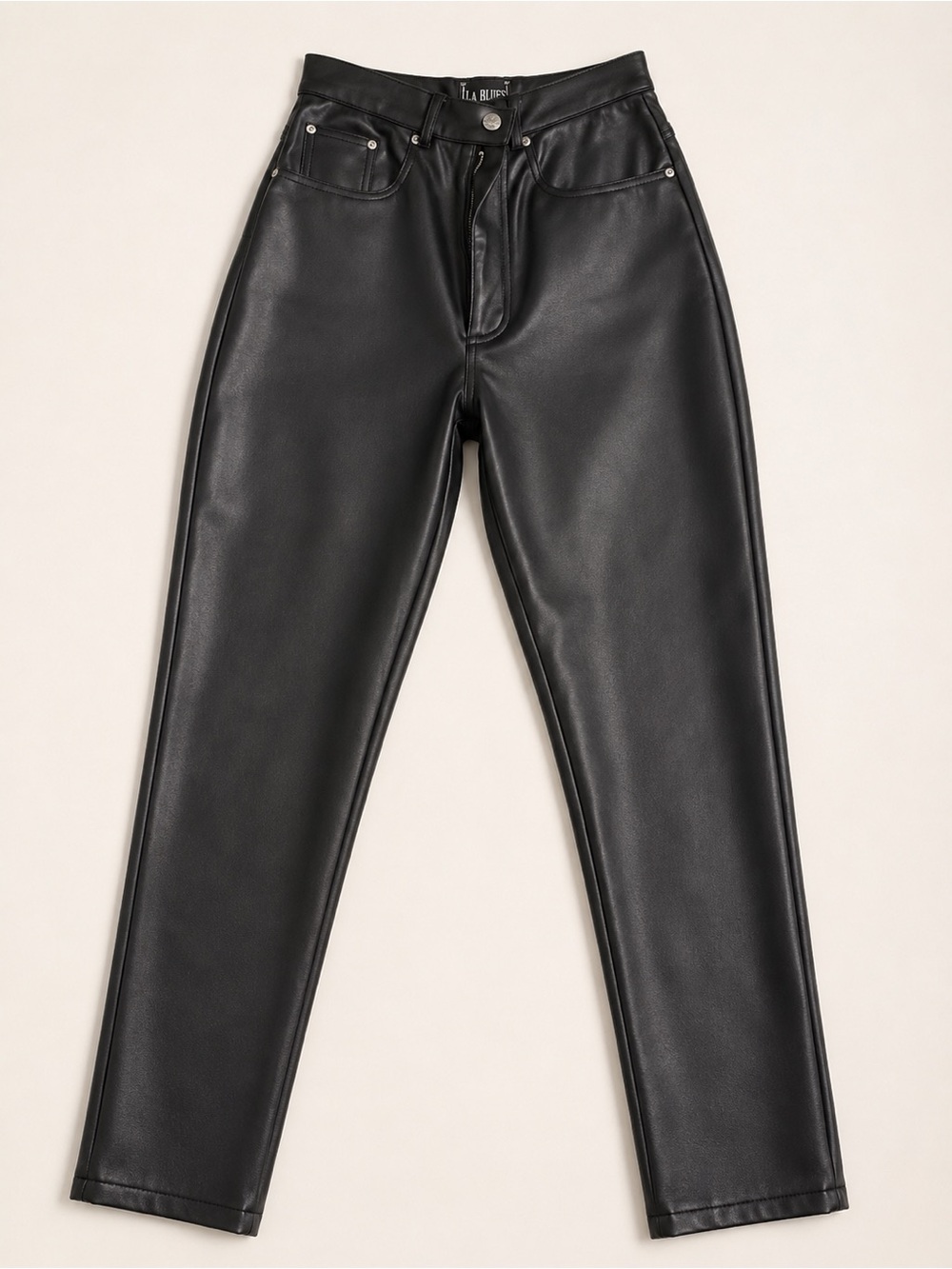 L. A. BLUES | Vintage Black Faux Leather Pants - Classic Straight Fit